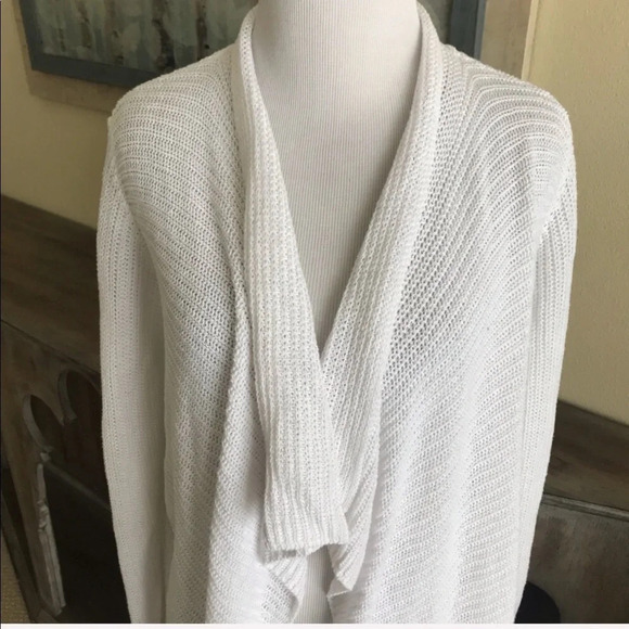 Eileen Fisher Drape Front Linen Cardigan White Casual Minimalist Women’s Size XS - Picture 4 of 9